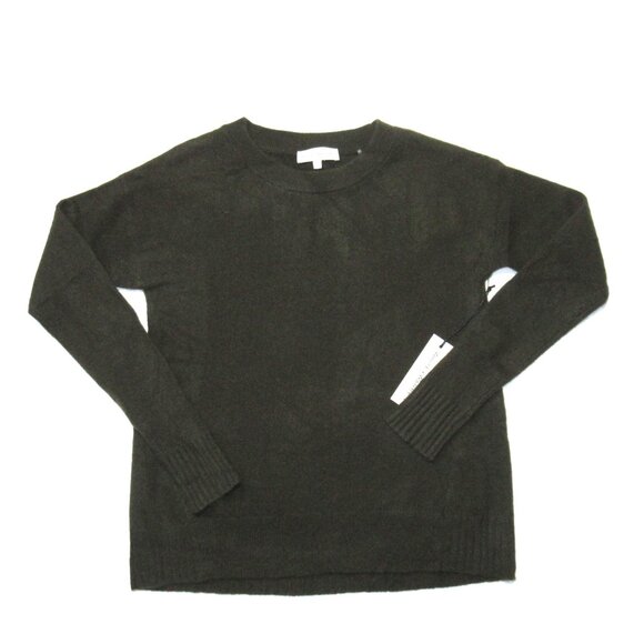 NWT White + Warren Cashmere Crewneck in Midnight Forest Green Sweater L - Picture 1 of 5
